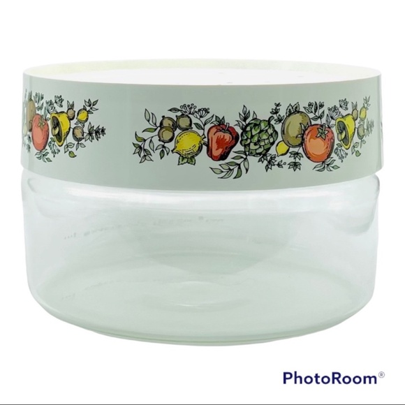 PYREX CORNING Spice of Life STORE N' SEE 4" x 6" Glass Canister w/ Lid  #7080-G - Picture 1 of 4